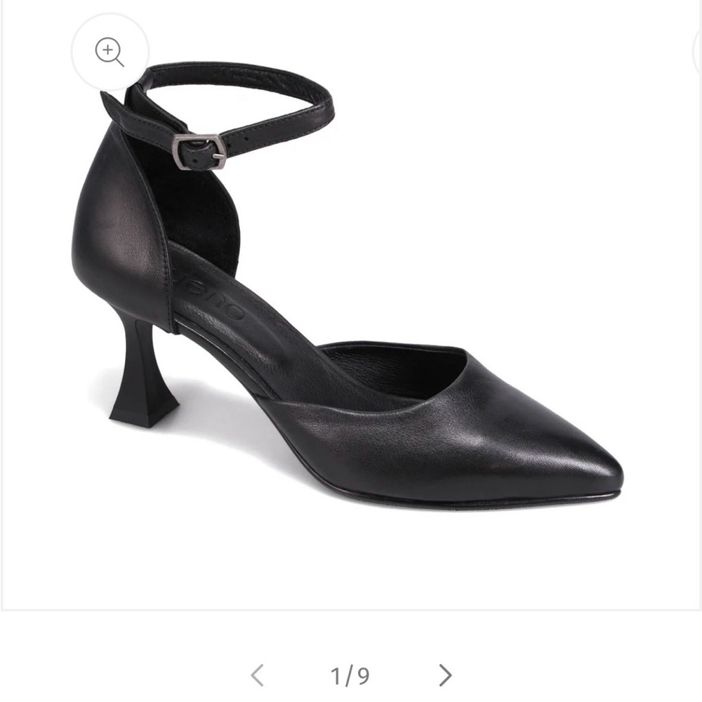 Bueno Black Ankle Strap Heels